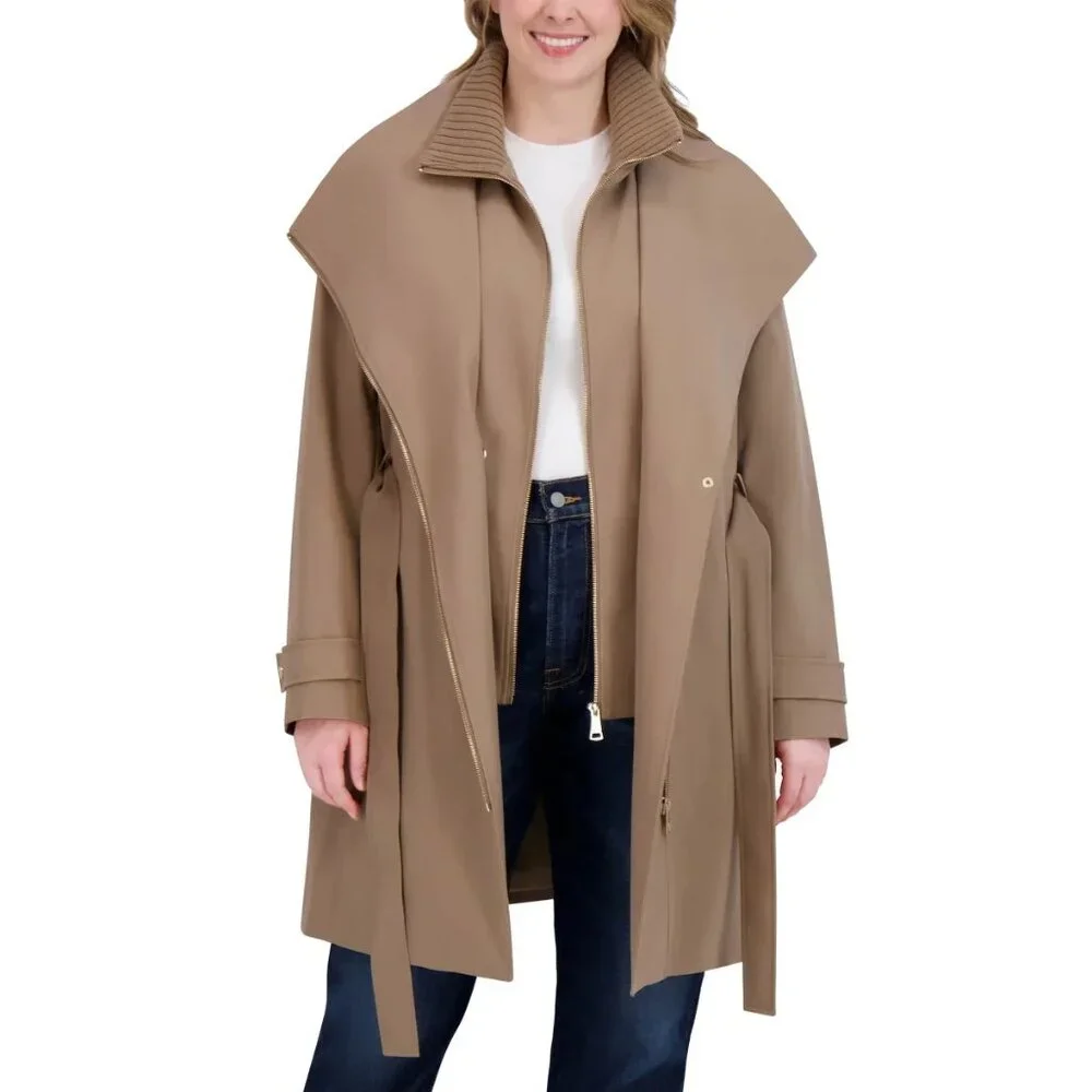 Halston Women's Belted Trench Coat NWT - Picture 1 of 5